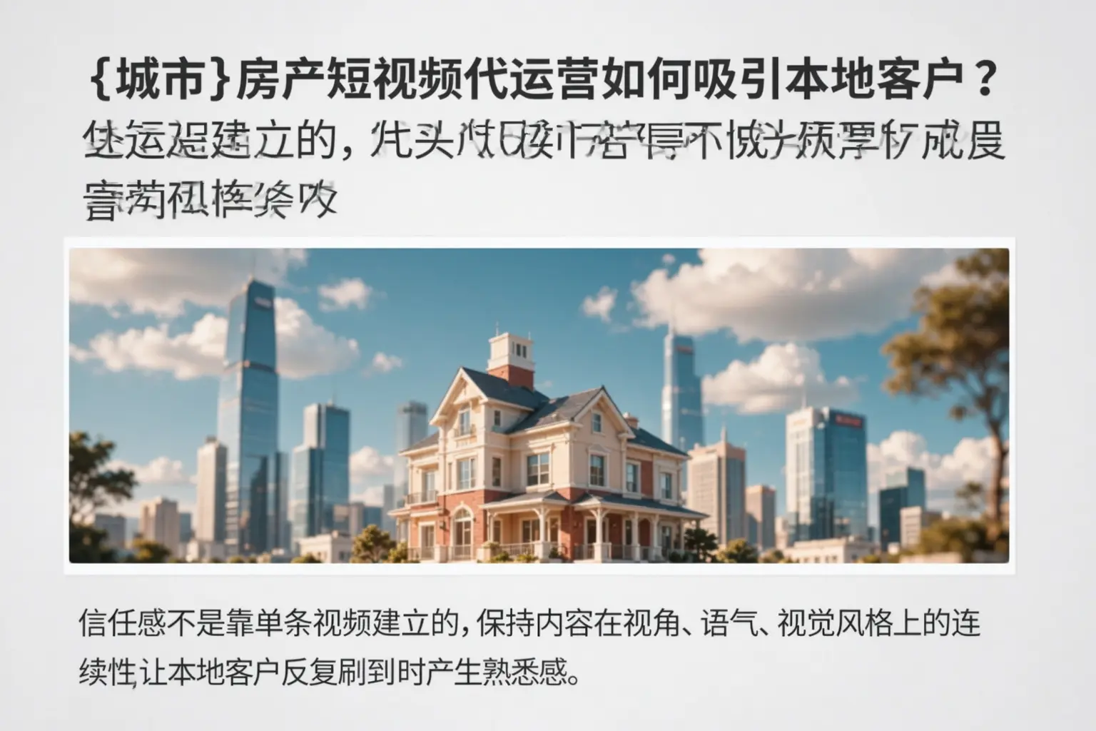 禄丰房产短视频代运营如何吸引本地客户？